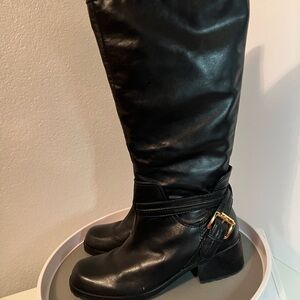 Elizabeth and James Black Leather Knee-High Boots Size 10